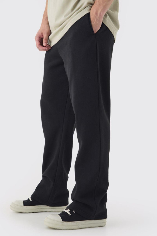 Високий подвійний пояс мішкуваті підходить до днища трикотажу в чорному Високий подвійний пояс мішкуваті підходить до днища трикотажу в чорному