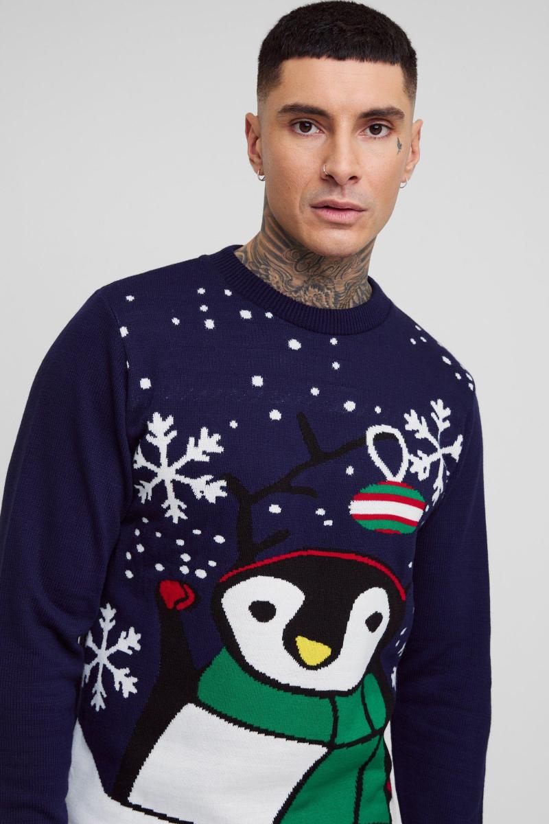 Новий високий різдвяний джемпер із зображенням пінгвіна