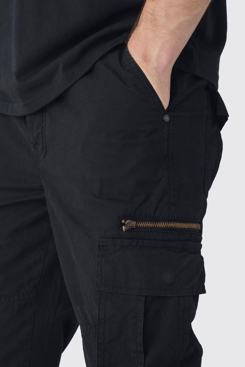 Високий тонкий спалах блискавка Gusset Overdye Wash Mash Brough Black у чорному