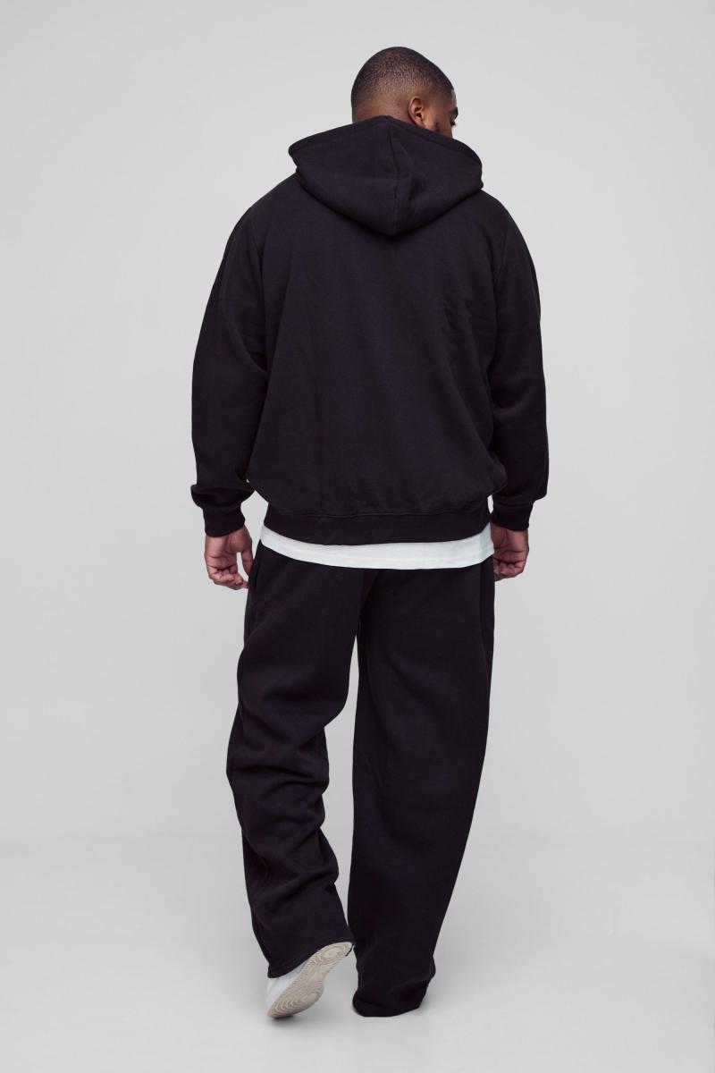 Чорний худі на блискавці 330GSM Plus Regular Fit