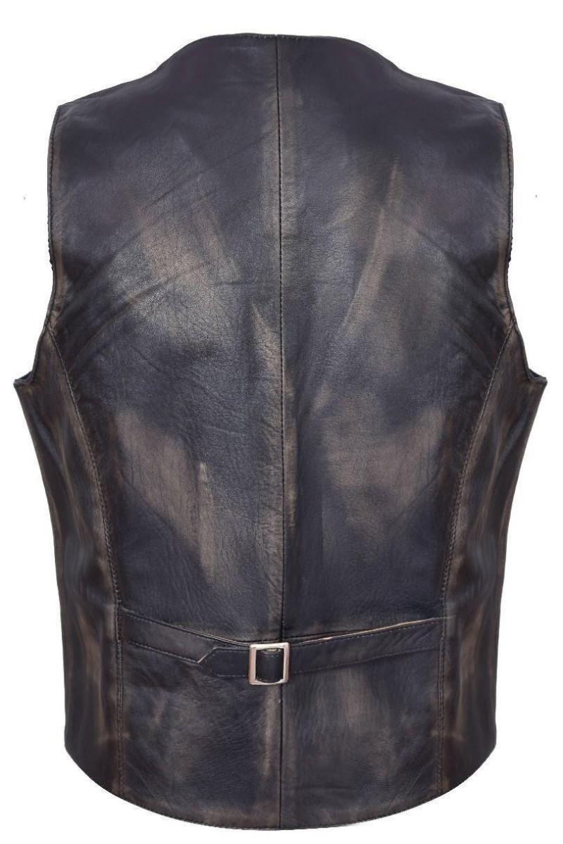Класичний шкіряний жилет-Честер