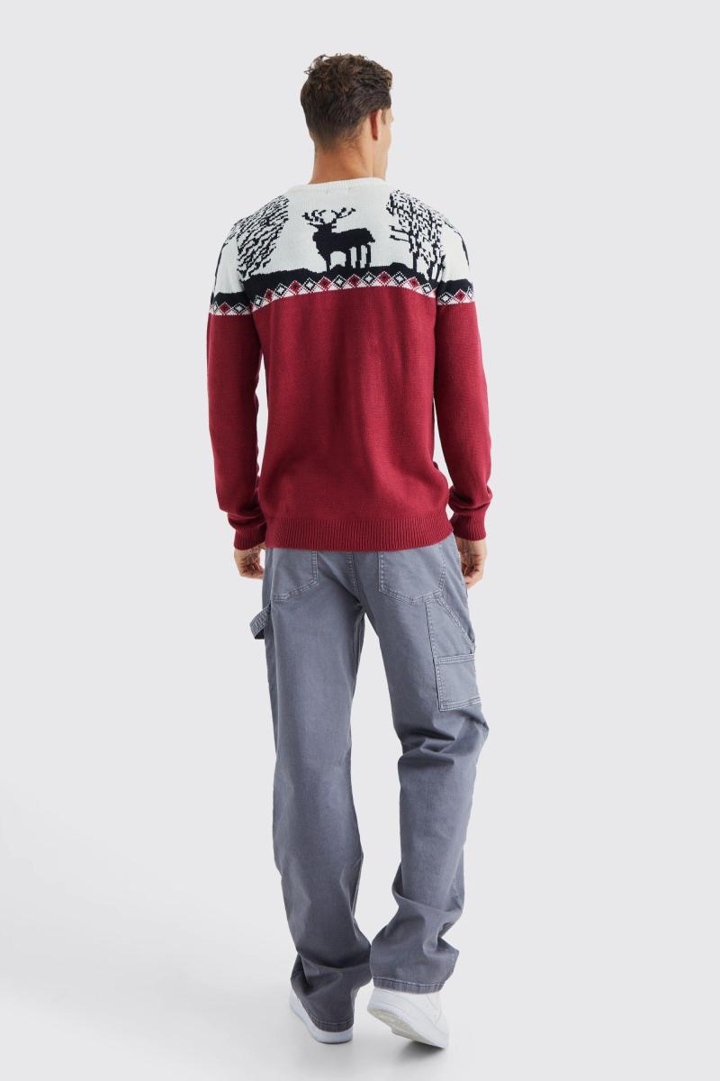 Високий в'язаний різдвяний джемпер Fairisle