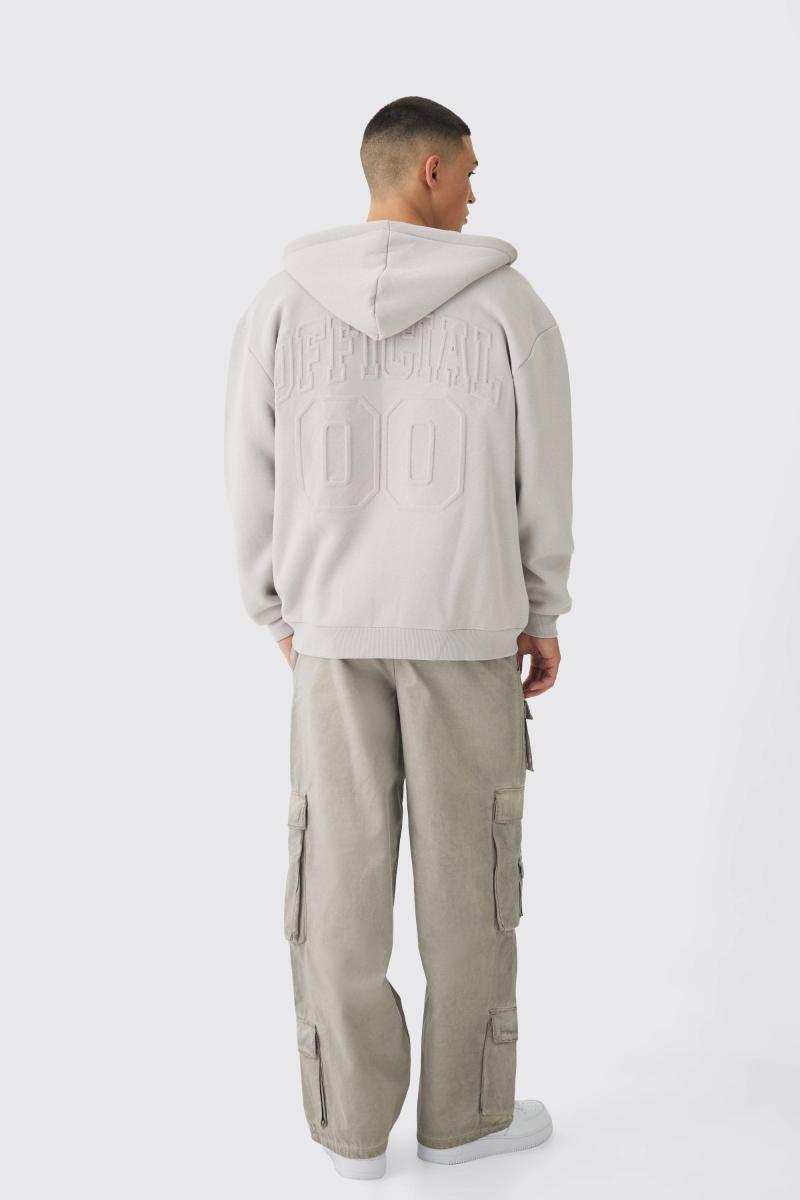 Велика офіційна університетська толстовка на блискавці з тисненням