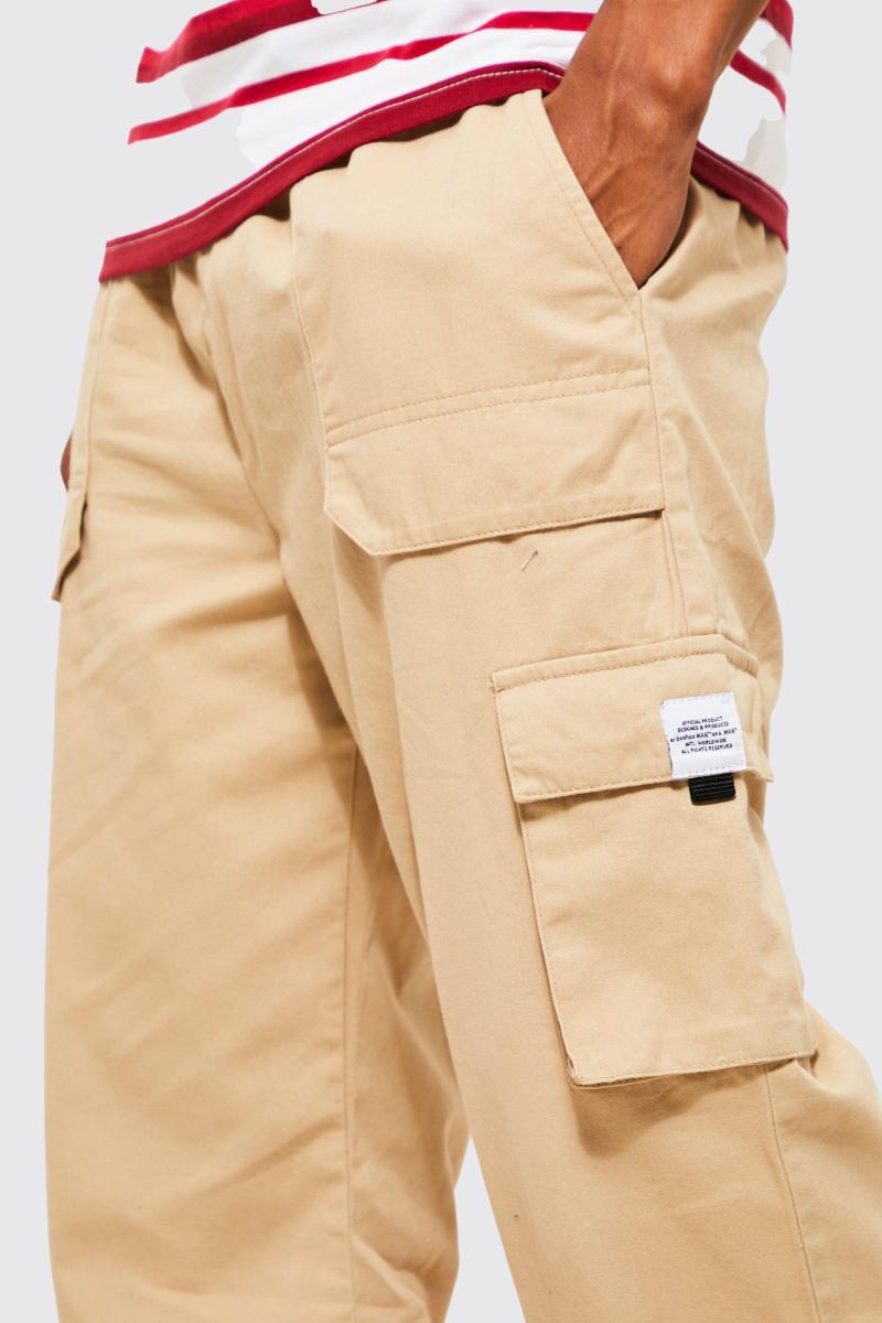 Штани-карго вільного крою з еластичною талією і пряжками