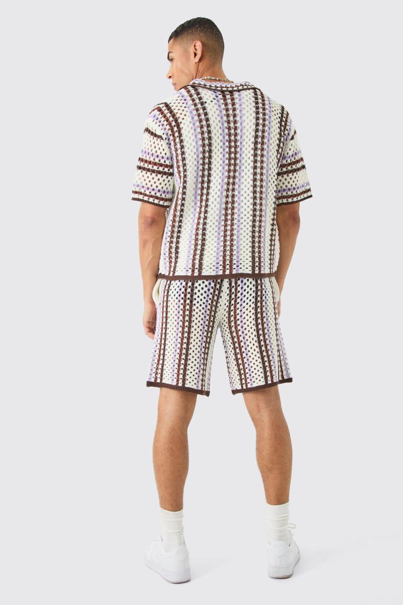 Розслаблена відкрита смуга стібка в’язана коротка