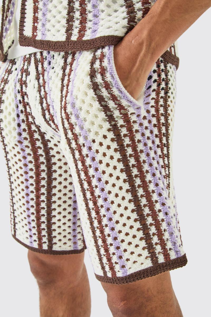 Розслаблена відкрита смуга стібка в’язана коротка