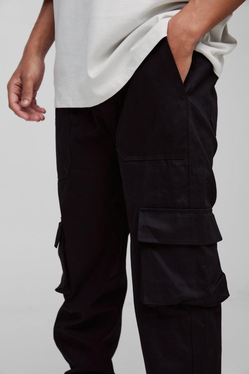 Вузькі штани-карго з еластичною талією та манжетами