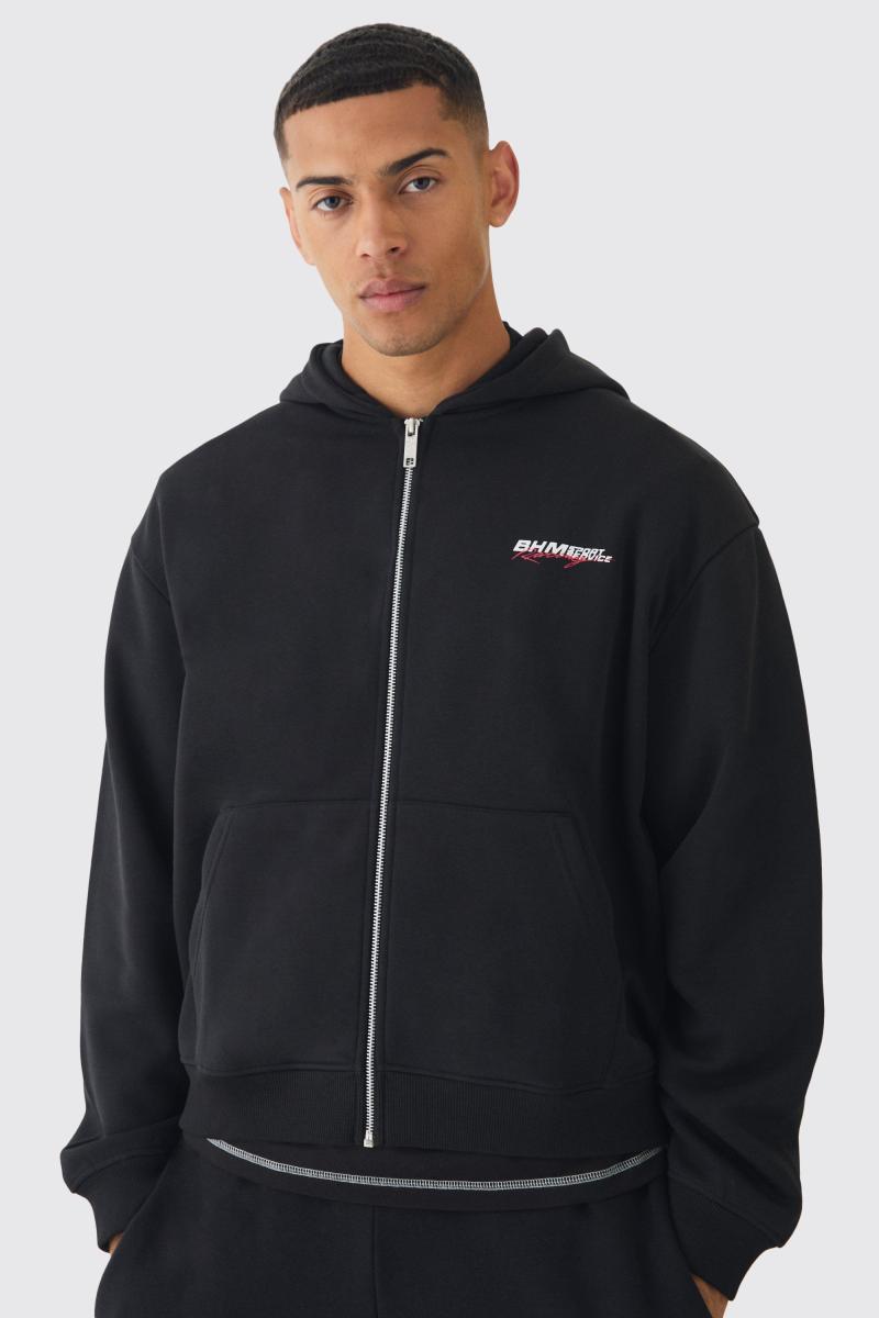 Велика толстовка на блискавці з мотопринтом