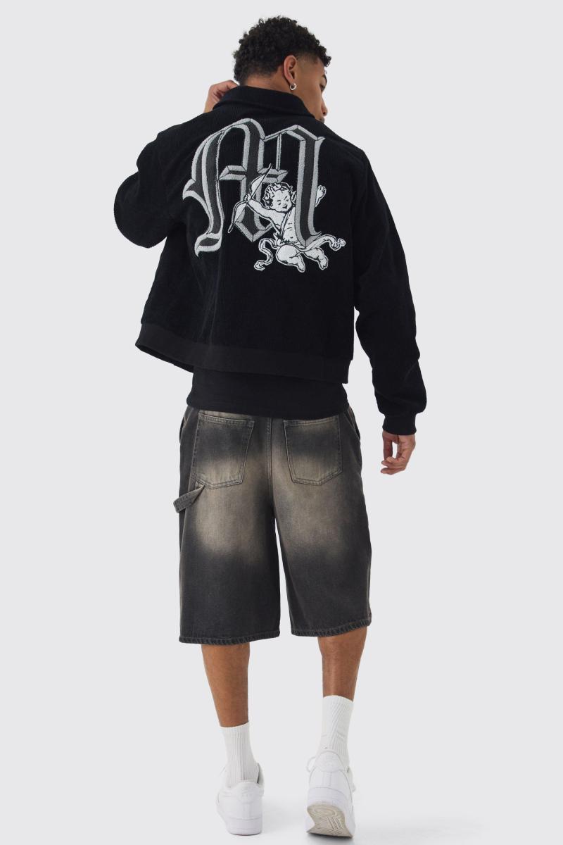 Чорна куртка Harrington зі значком Cherub на блискавці