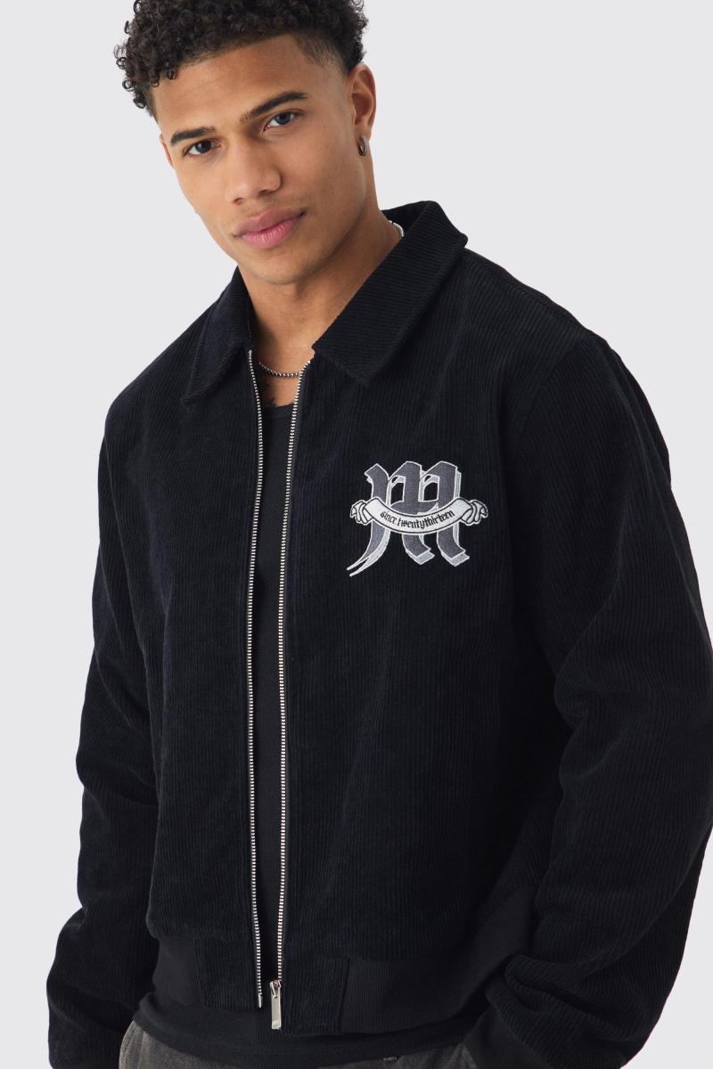 Чорна куртка Harrington зі значком Cherub на блискавці