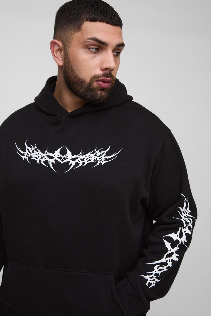 Плюс велика толстовка з готичним принтом
