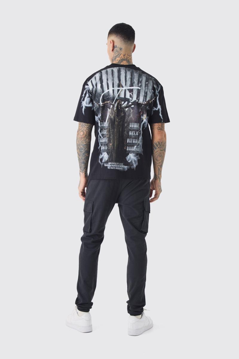 Високі вузькі штани-карго з еластичною талією та манжетами