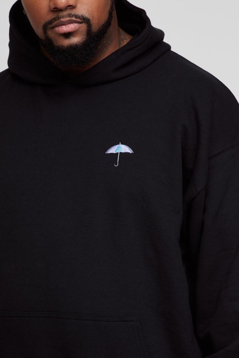 Плюс худі з вишитою парасолькою