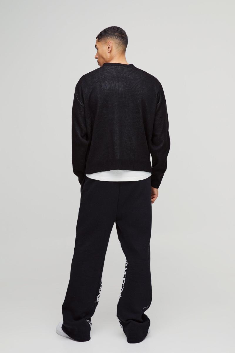 Негабаритна боксерська крапка, сплайсований скелет, друкований в’язаний кардиган