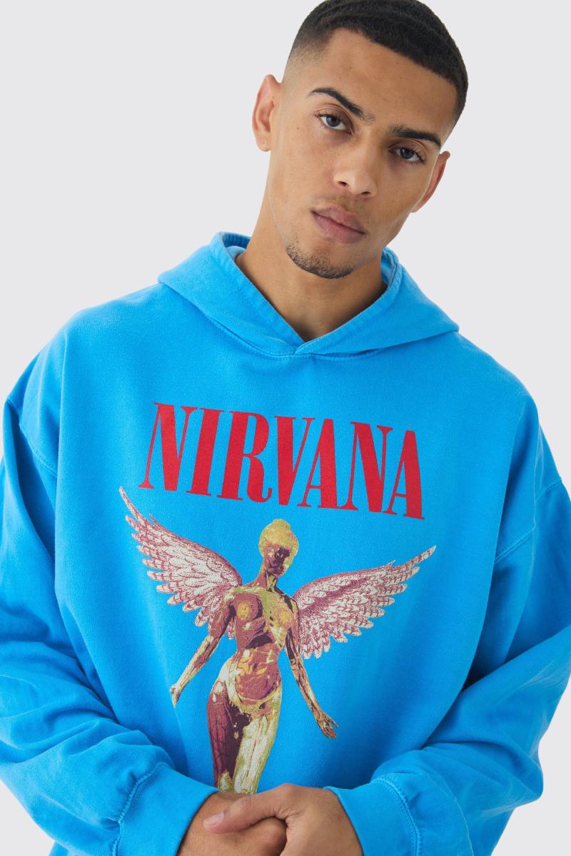 Великий худі Nirvana License Wash Print