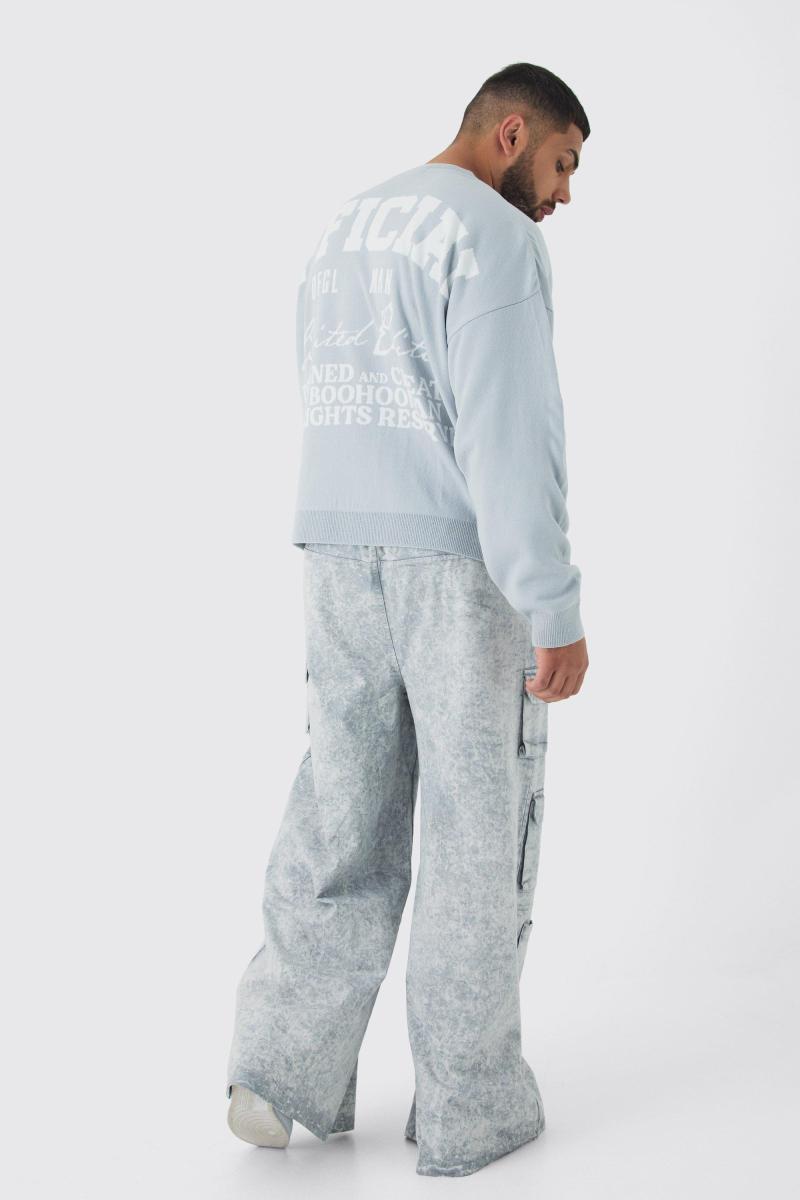 Плюс еластична талія екстремальна мішкувата важка вага мити багато вантажних штанів