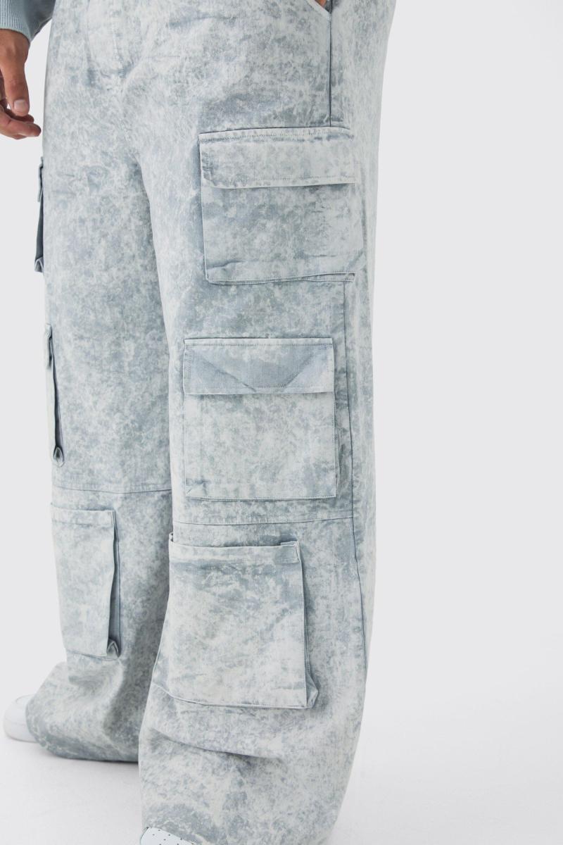 Плюс еластична талія екстремальна мішкувата важка вага мити багато вантажних штанів