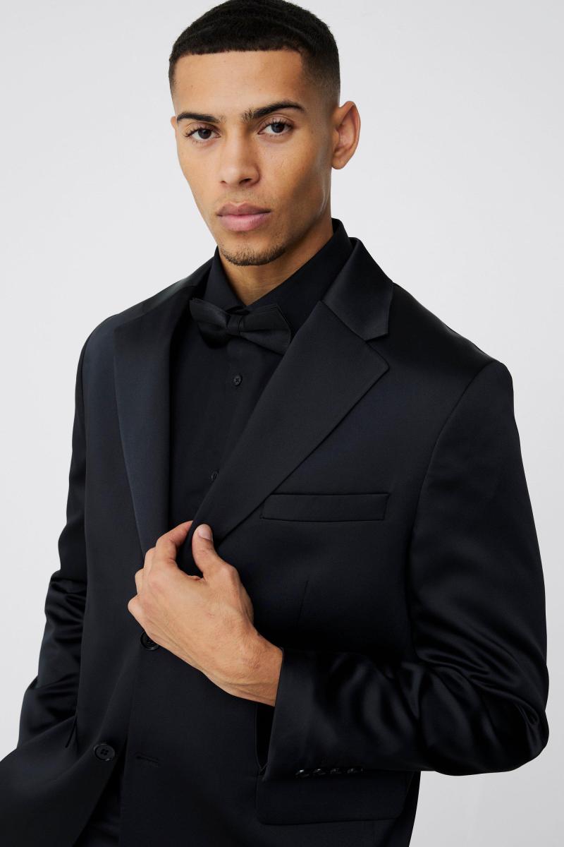 Прямий пристосований атласний блейзер