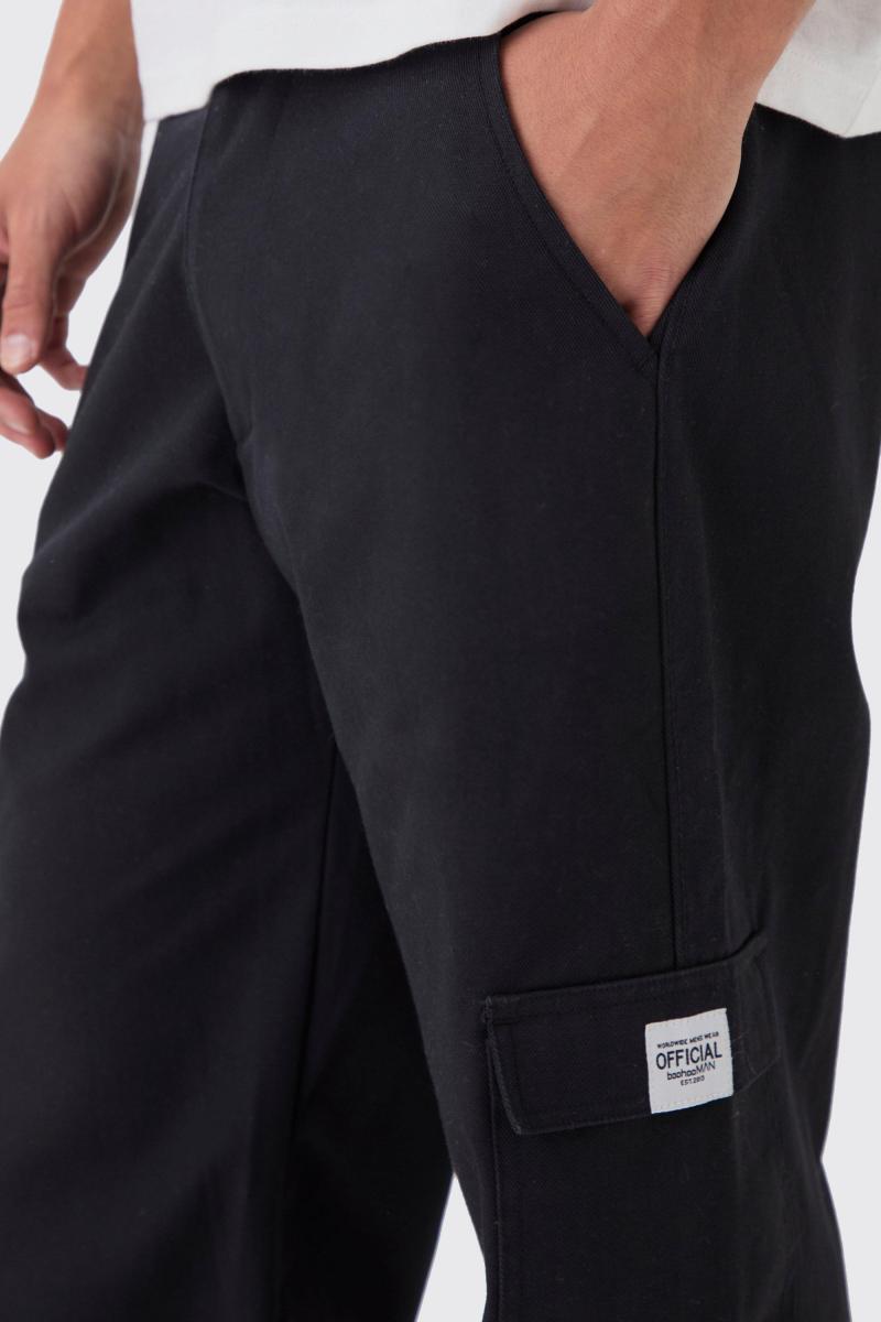 Штани карго вільного крою з фіксованою талією