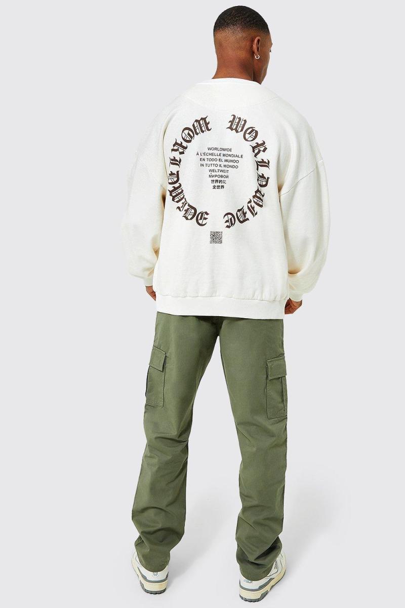 Штани-карго з прямими штанинами на талії з еластичною талією