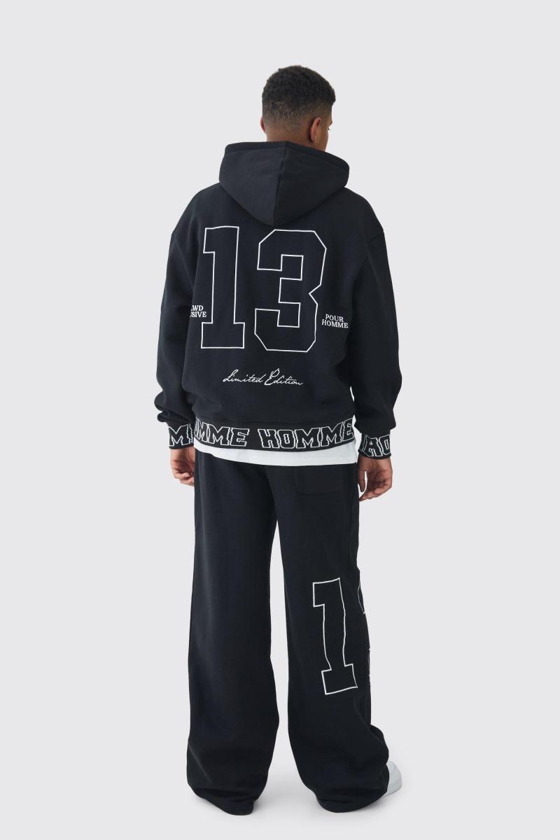 Висока толстовка з вишивкою Boxy Homme