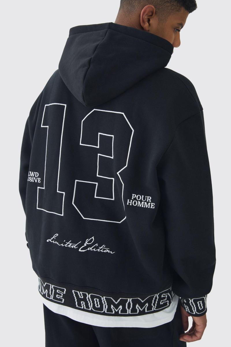 Висока толстовка з вишивкою Boxy Homme