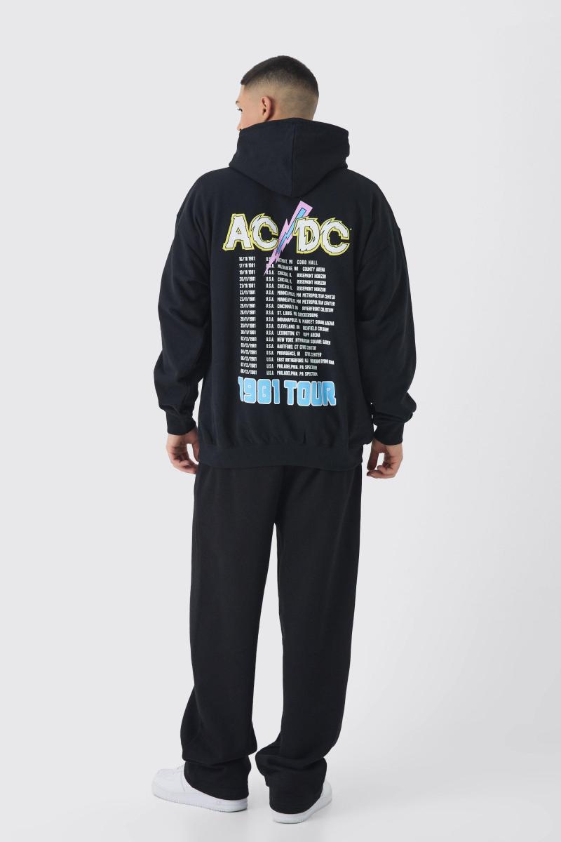 Велике худі з принтом ACDC Band Tour License